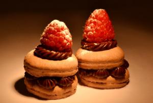 Chocolate Raspberry Macaron Mignardise